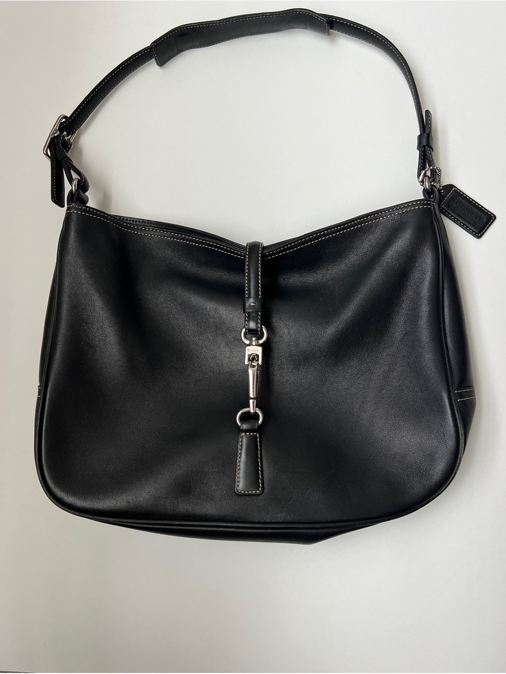 vintage Y2K coach black hamptons clip hobo shoulder bag